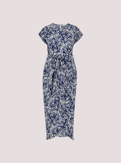 Brushstroke Print  Midi Dress