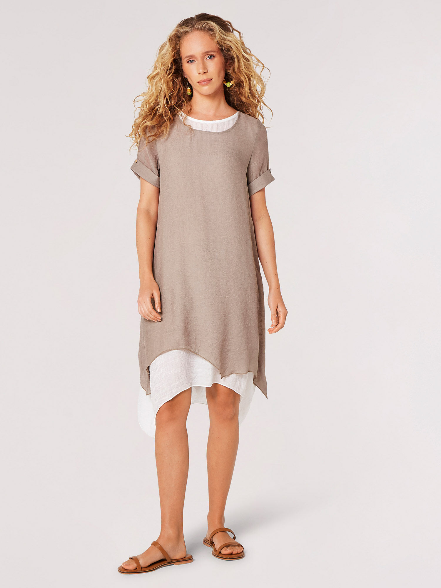 Apricot tunika kleid