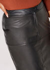 Curve Leather-Look Midi Skirt, Black, large