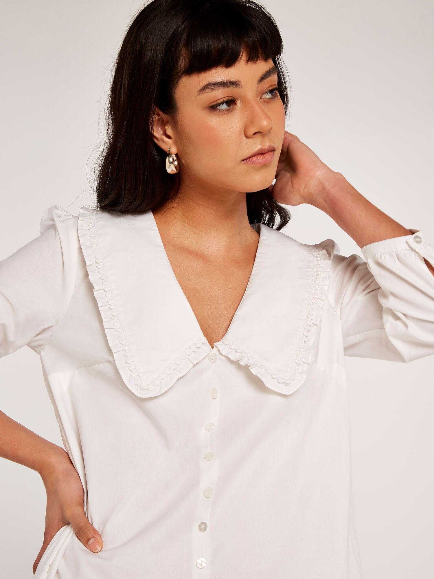 lace collar shirt dress | Acka.｜ エーシーケーエー｜公式