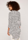 Printed Hanky Hem Dress, Cream, large