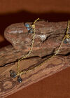 Gold Tone Beaded Stone Necklace, Gold, large