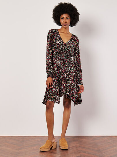 Ditsy Floral Smocked Mini Dress