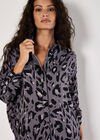 Cheetah Oversized Shirt Mini Dress, Grey, large