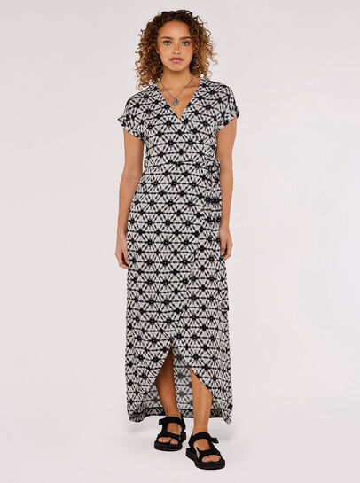 Tie-Dye Wrap Maxi Dress
