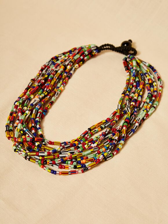 Multi String Beads necklace, Assorted, large