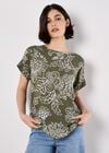 Sarasa Floral Button Back T-Shirt, Khaki, large