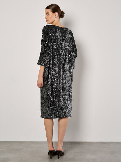 Sequin Cocoon Midi Dress