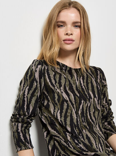 Zebra Knit Swing Mini Dress
