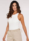 Ribbed Bodysuit, Cream, large