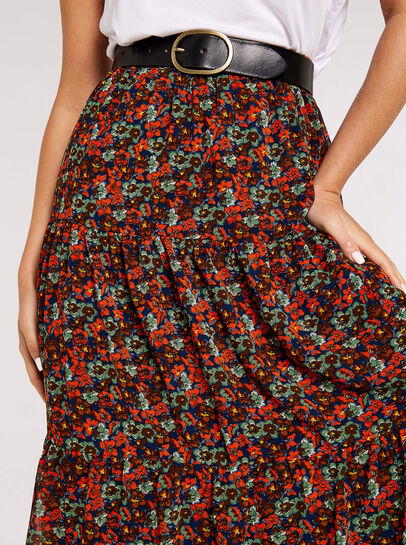 Pansy Ditsy Tiered Skirt