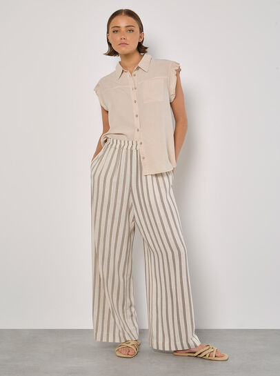 Stripe Wide Leg Trousers