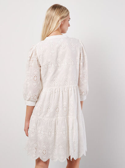 Broderie Anglaise Tiered Mini Dress