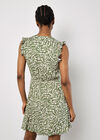 Abstract Spot Ruffle Mini Dress, Green, large