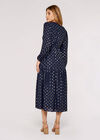 Foil Luminous Midi Dress, Navy, large