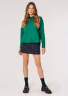 Oversized Cotton Poplin Shirt, Green, large