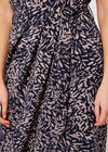 Abstract Print Crepe Wrap Dress, Navy, large