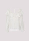 Ruffle Collar Blouse, White, large