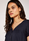 Yoke Front Tee, Navy, large
