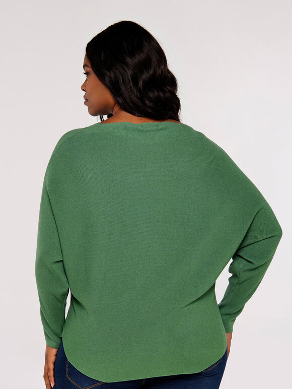 Curve Batwing Jumper, Teal, large