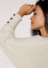 Fluffy Ribbed Jumper, White, large