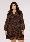 Curve Paisley Smock Dress, Black, large