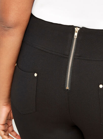 Zip Detail Ponte Trousers+