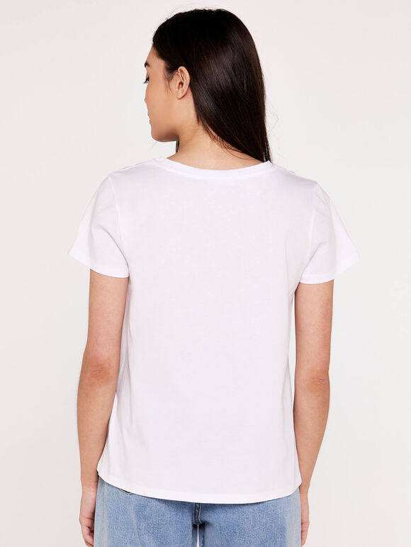 Queen Bee Tee, White, large