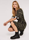 Swirl Drawstring Midi Dress, Khaki, large