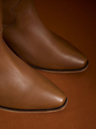 Tall Leather Cowboy Boots