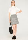 Tweed A-Line Skirt, Blue, large