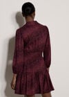 Blurred Spot Shirt Mini Dress, Burgundy, large