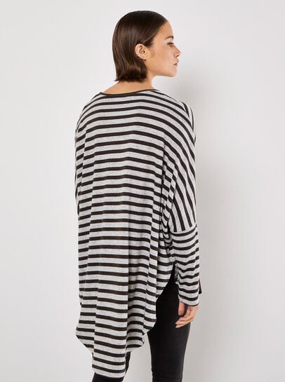 Asymmetric Stripe Jersey Top