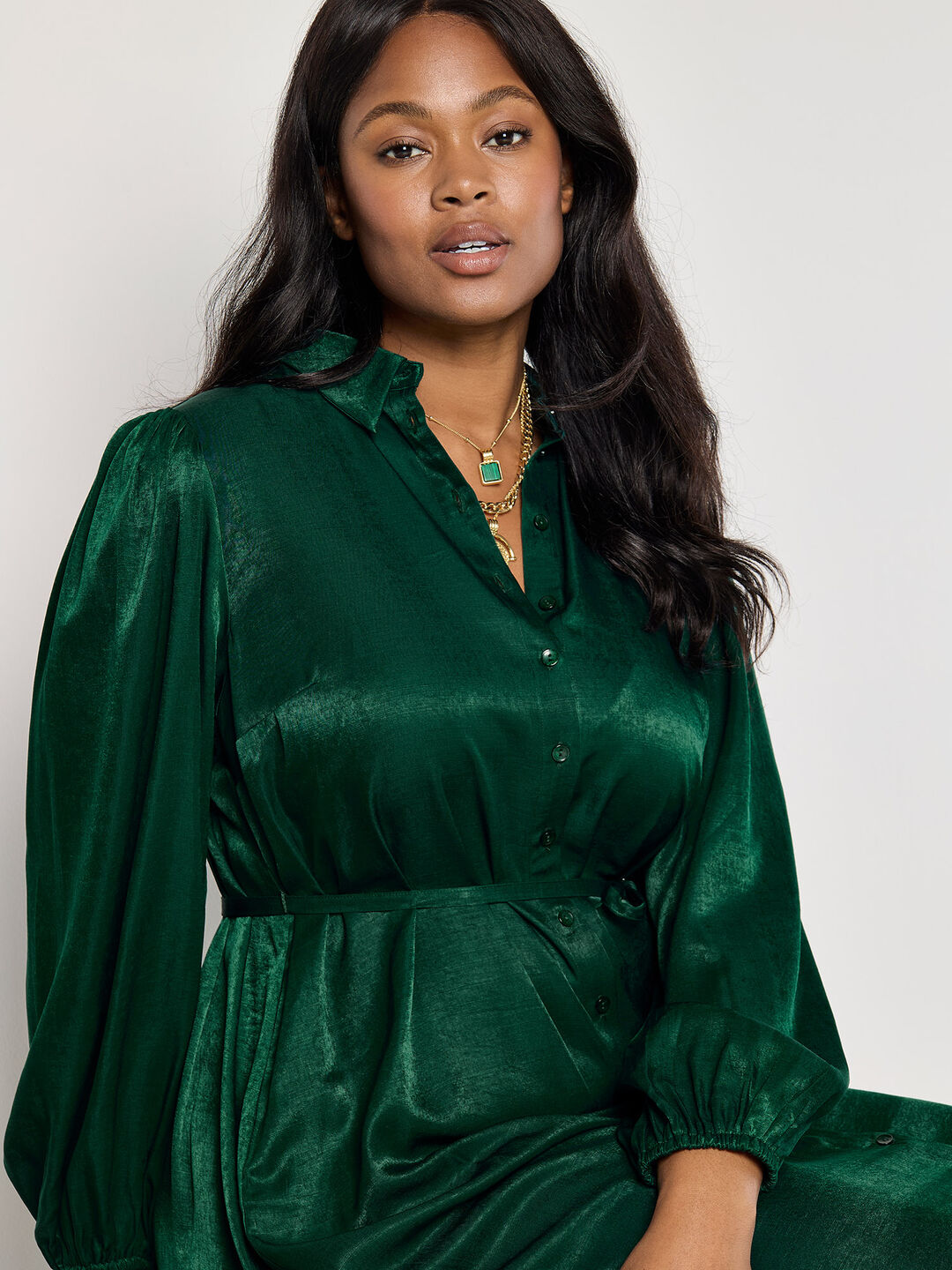 satin t shirt dress Curve Satin Shirt Midi Dress