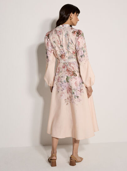 Vintage Floral Midi Dress