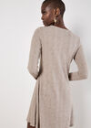 Waffle Knit Swing Mini Dress, Stone, large