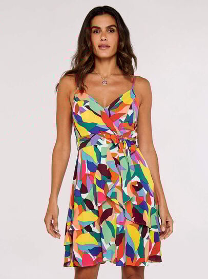 Colourblock Leaf Mini Dress