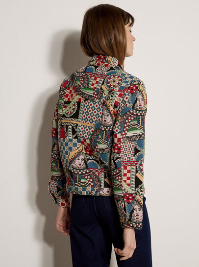 Colourful Card Tapestry Jacket