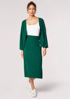 Ribbed Knit Midi Skirt, Green, large