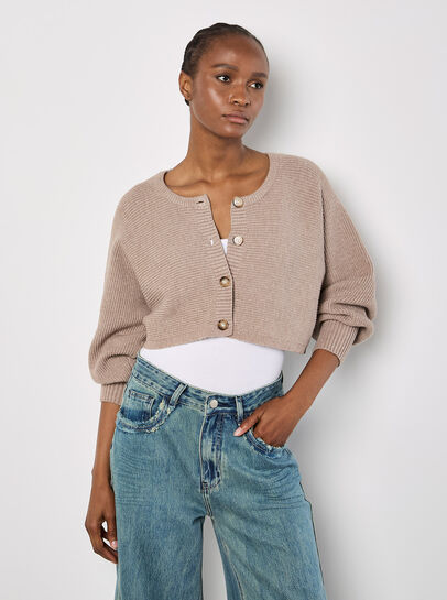 Cropped Batwing Cardigan