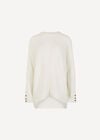 Chevron Knit Batwing Jumper, Cream, large