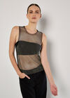 Diamante Mesh Sleeveless Top, Black, large