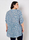 Mixed Animal Print Layered Blouse, White, large