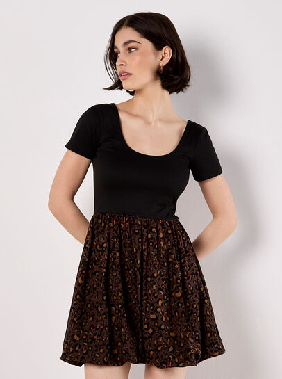 Leopard Print Jersey Mini Dress