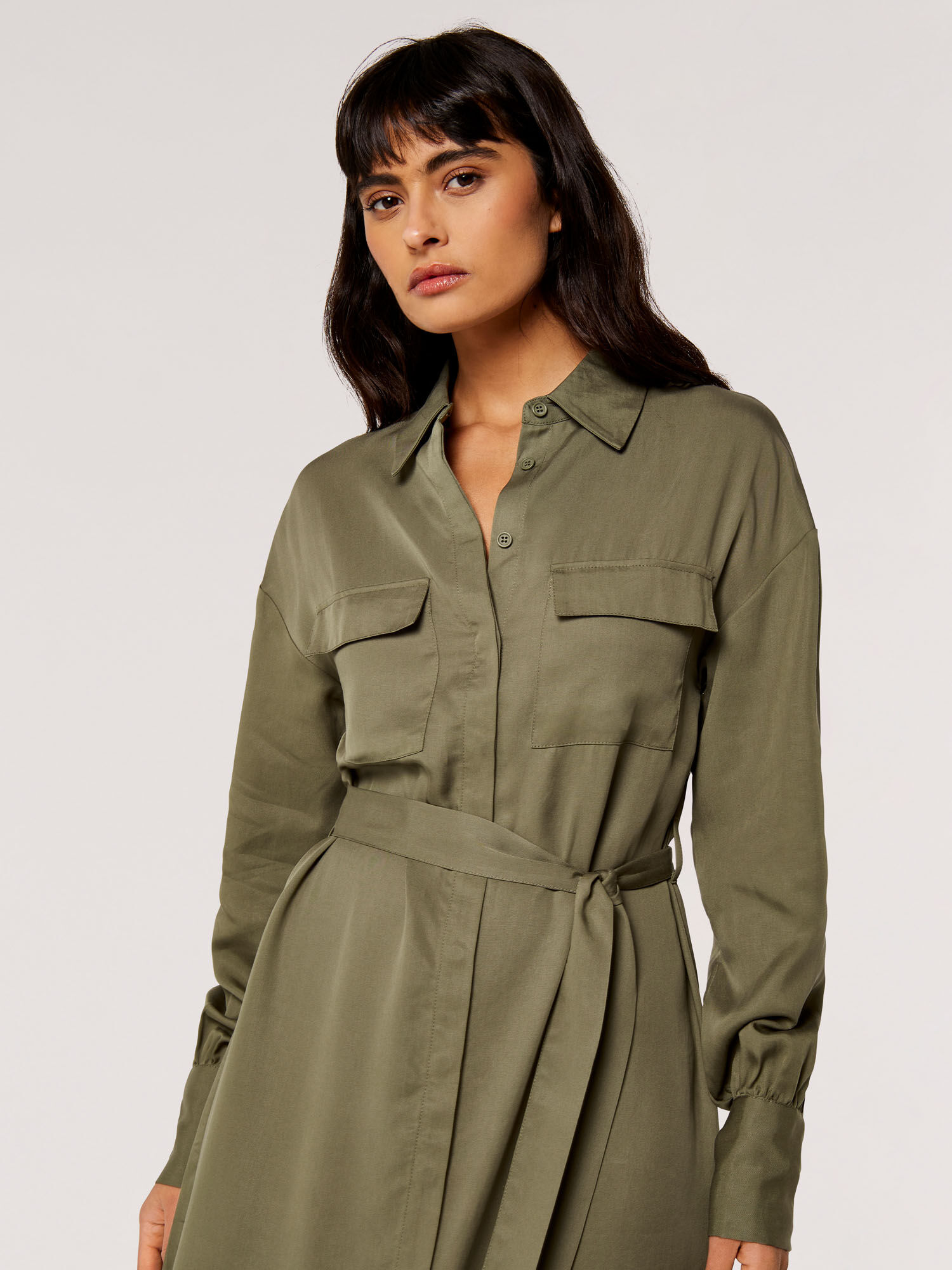 Shirt dress khaki sale