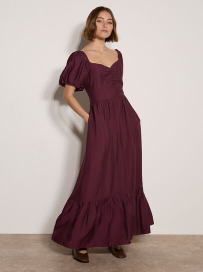 Smocked Shimmer Maxi Dress