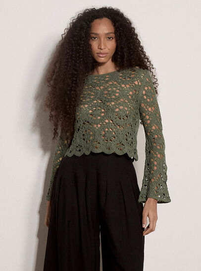 Boho Floral Crochet Top