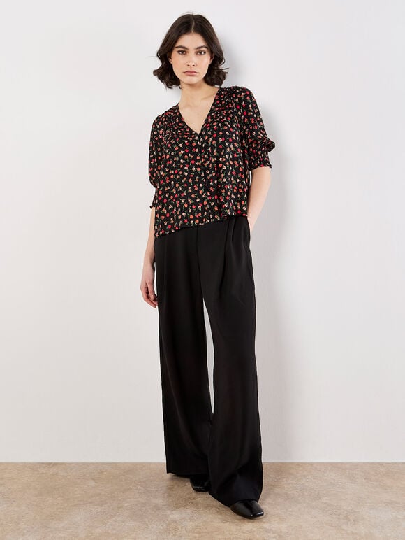 Ditsy Floral Blouse, Orange, large