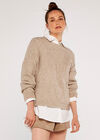Diamond Knit Jumper, Stone, large