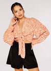 Zebra crop knot top, Coral, large